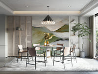 Muted nature scene mural wallpaper texture close-up

