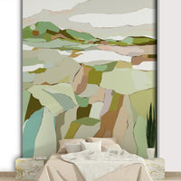 Soft nature scene mural wallpaper texture close-up

