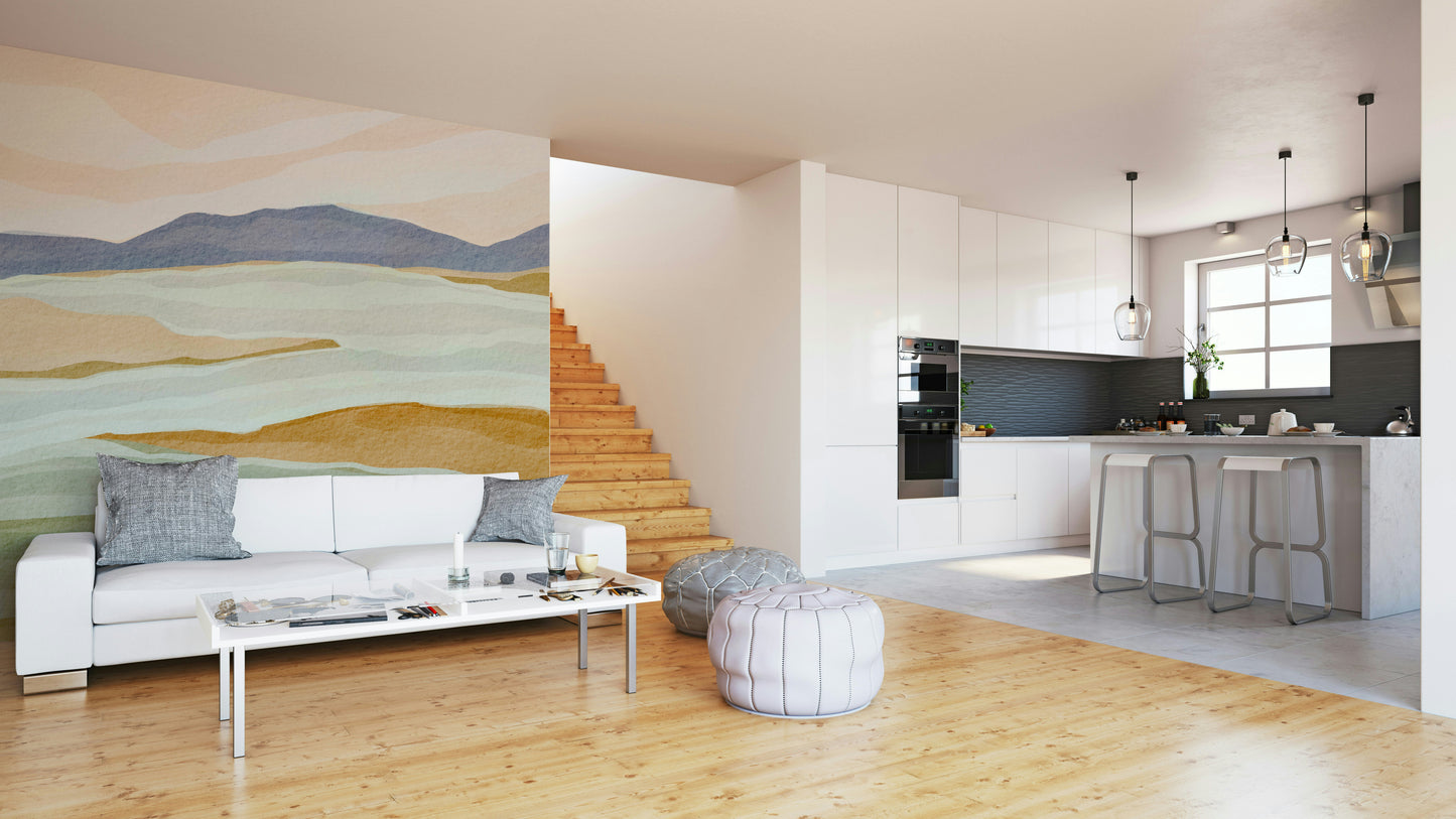 Easy-install landscapes view wall mural

