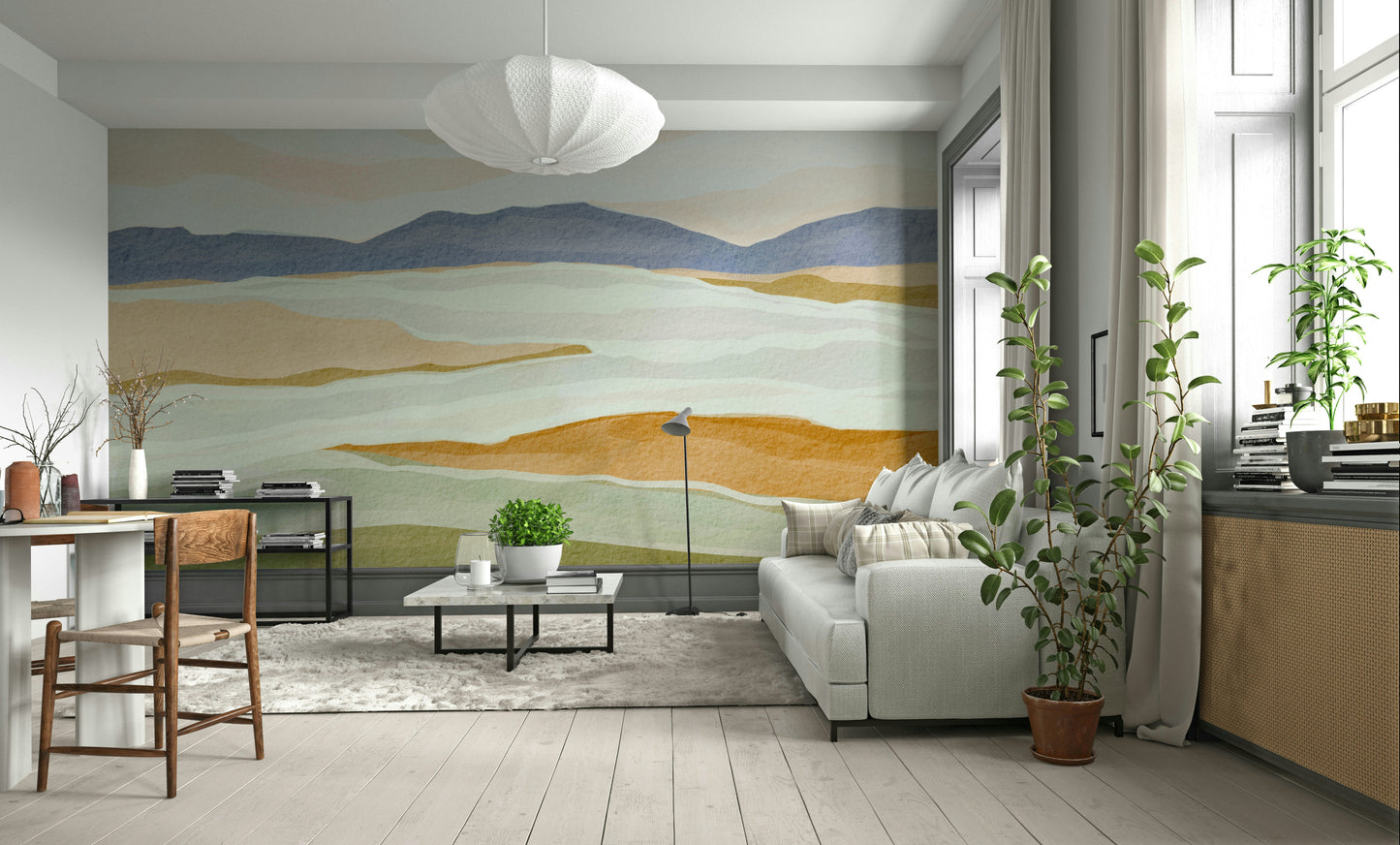 Durable wallpaper for walls with nature design

