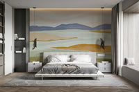 Landscapes View wall mural on living room wall

