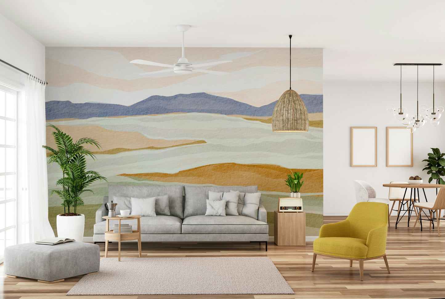 Close-up of scenic landscape wallpaper texture

