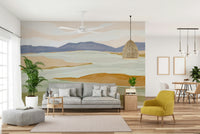 Close-up of scenic landscape wallpaper texture

