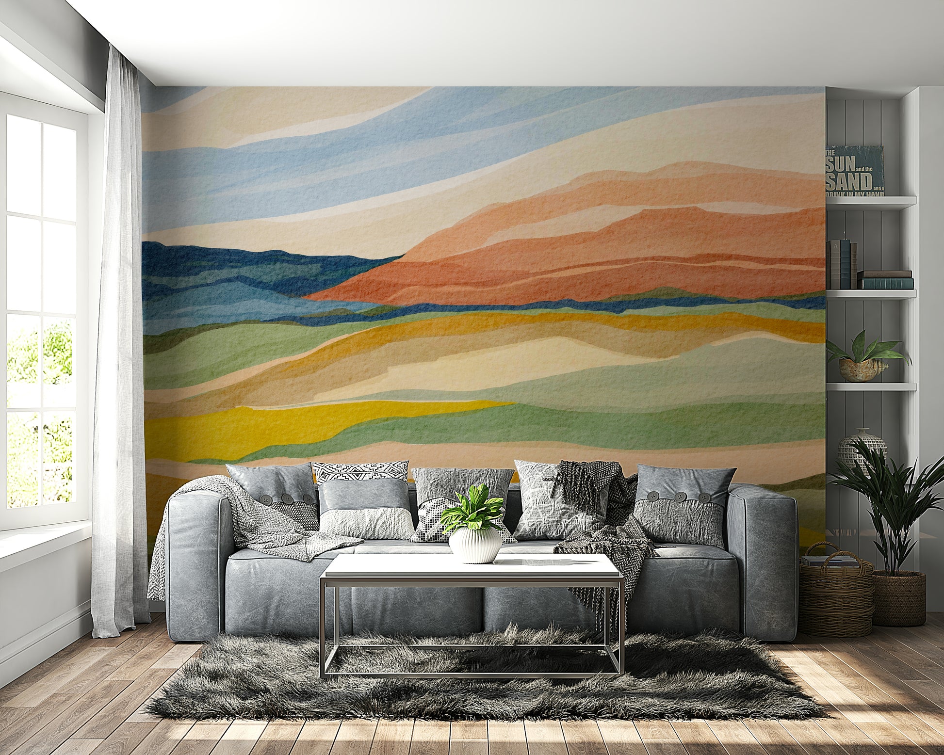 Durable wallpaper for walls with nature design

