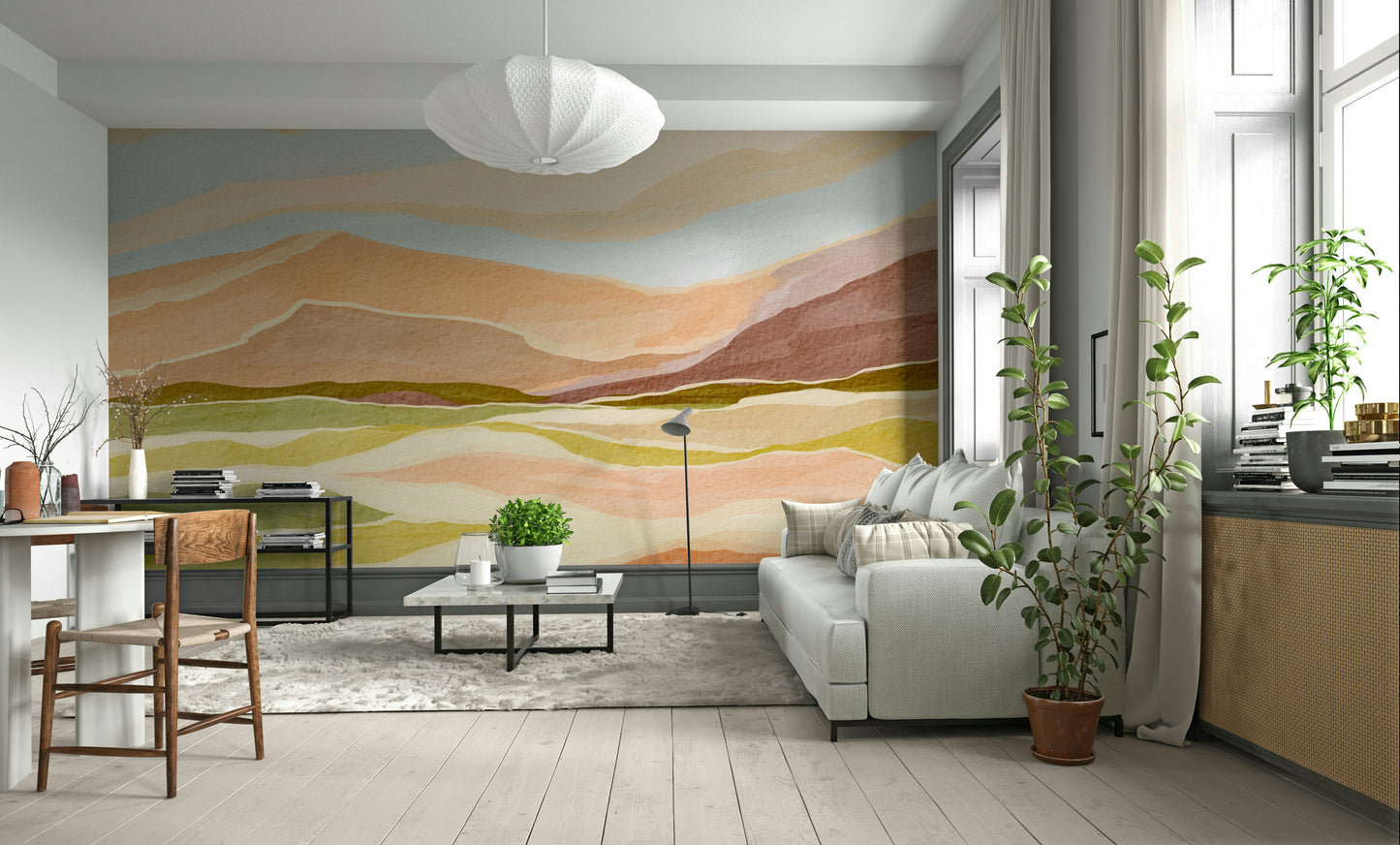 Warm sunset hues landscape wallpaper for walls

