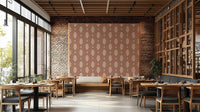 Soft terracotta floral pattern wallpaper for walls


