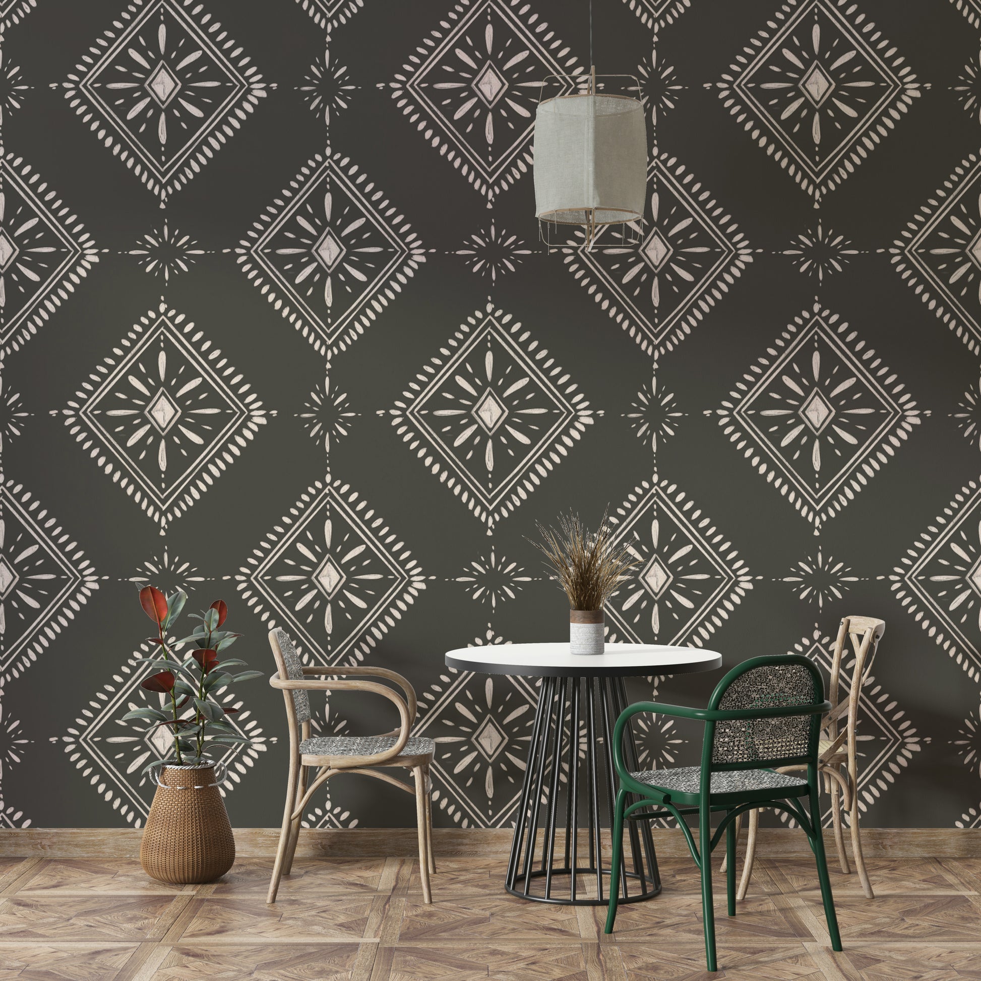 Stylish diamond design wallpaper for walls

