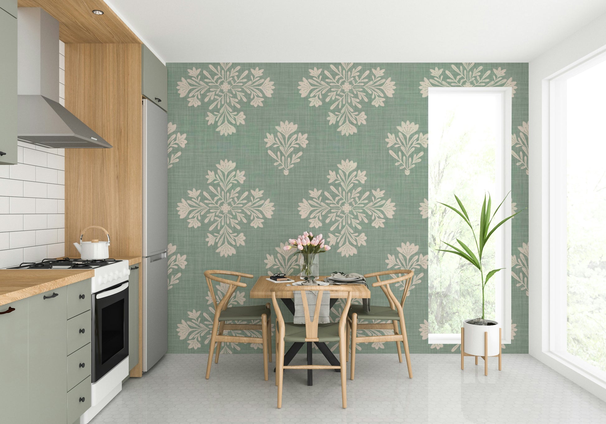 Durable wallpaper for walls with nature motifs

