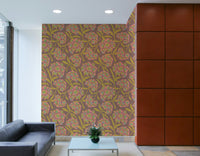Wallcovering featuring retro floral design

