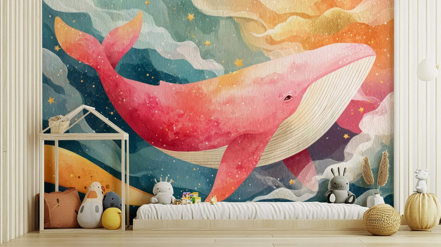 Deep blue ocean and stars mural wallpaper

