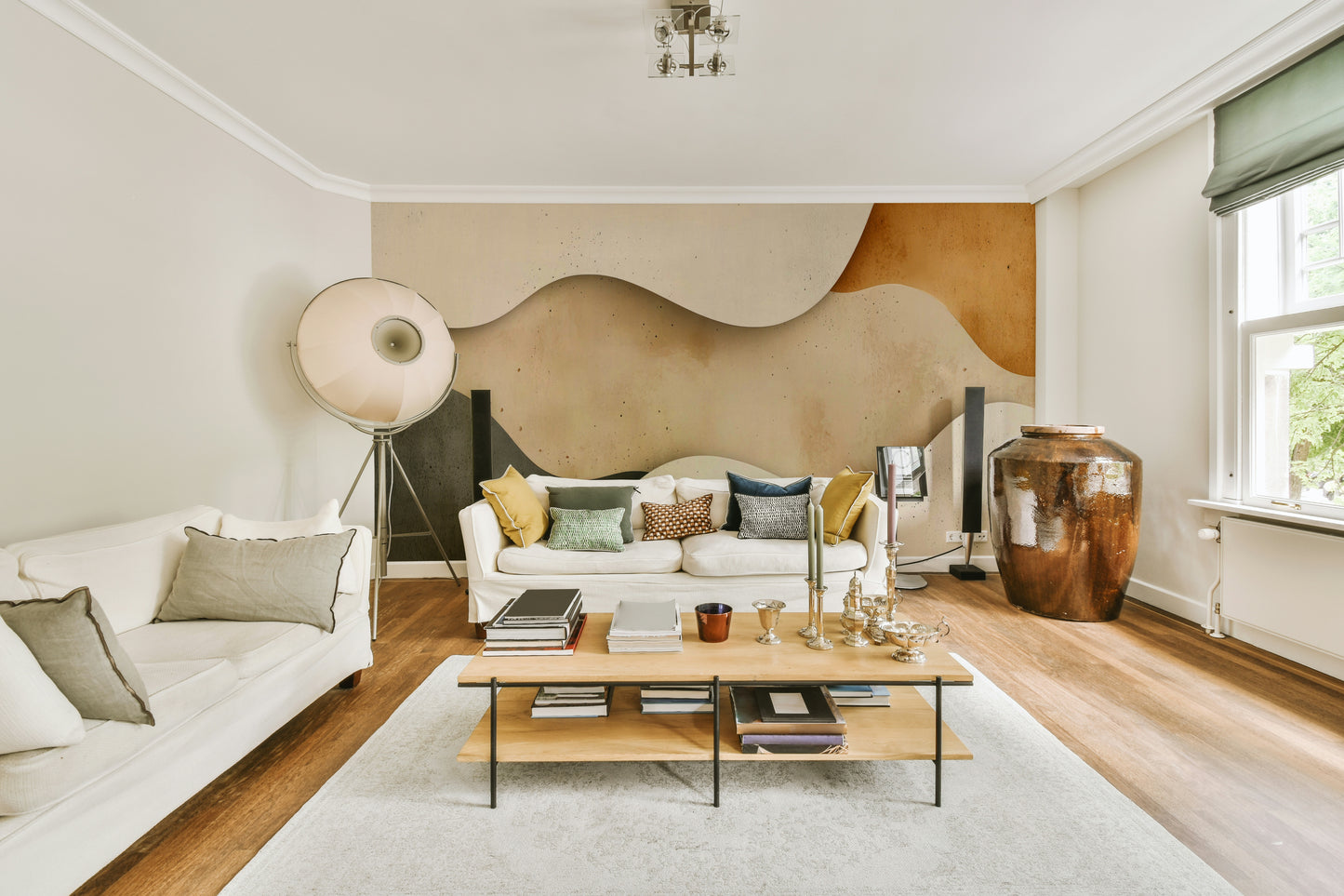 Abstract sand dune shapes wallpaper for walls

