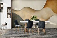 Fluid Sand Forms wall mural on living room wall

