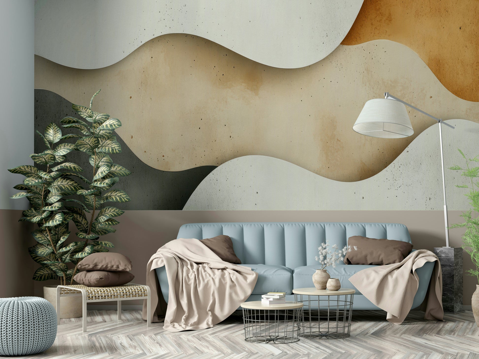 Durable wallpaper for walls with natural patterns

