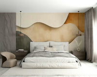 Easy-install fluid sand forms wall mural

