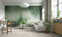 Exotic botanical mural wallpaper design

