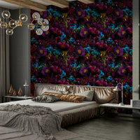 Wallcovering featuring vintage gothic florals

