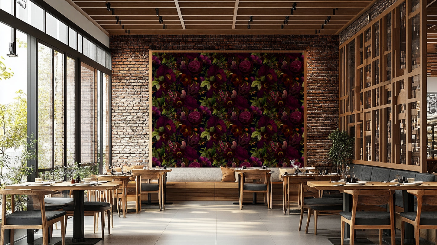 Heritage-inspired floral pattern wallpaper


