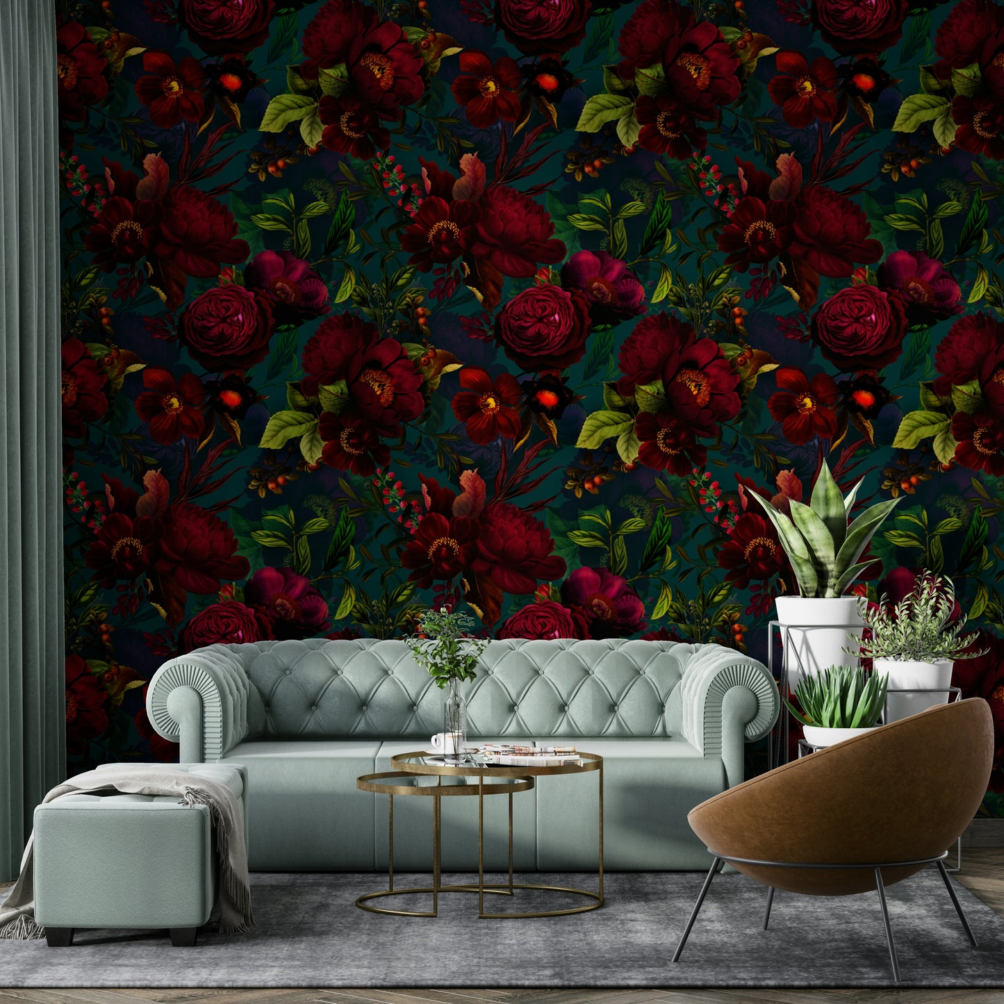 Grandmillennial gothic floral design for home decor.

