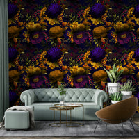 Dark Floral Grandmillennial Wallpaper for Luxe Spaces

