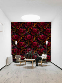 Grandmillennial dark floral wallpaper for a vintage feel

