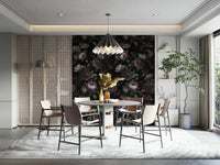 Dramatic glamour heritage wallpaper with gothic florals.

