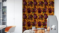 Gothic glamour floral wallpaper with moody undertones


