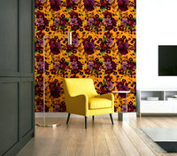 Dark floral wallpaper for a heritage-inspired look

