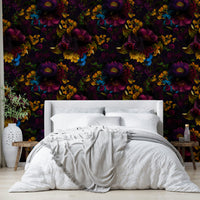 Heritage gothic dark floral wallpaper for homes