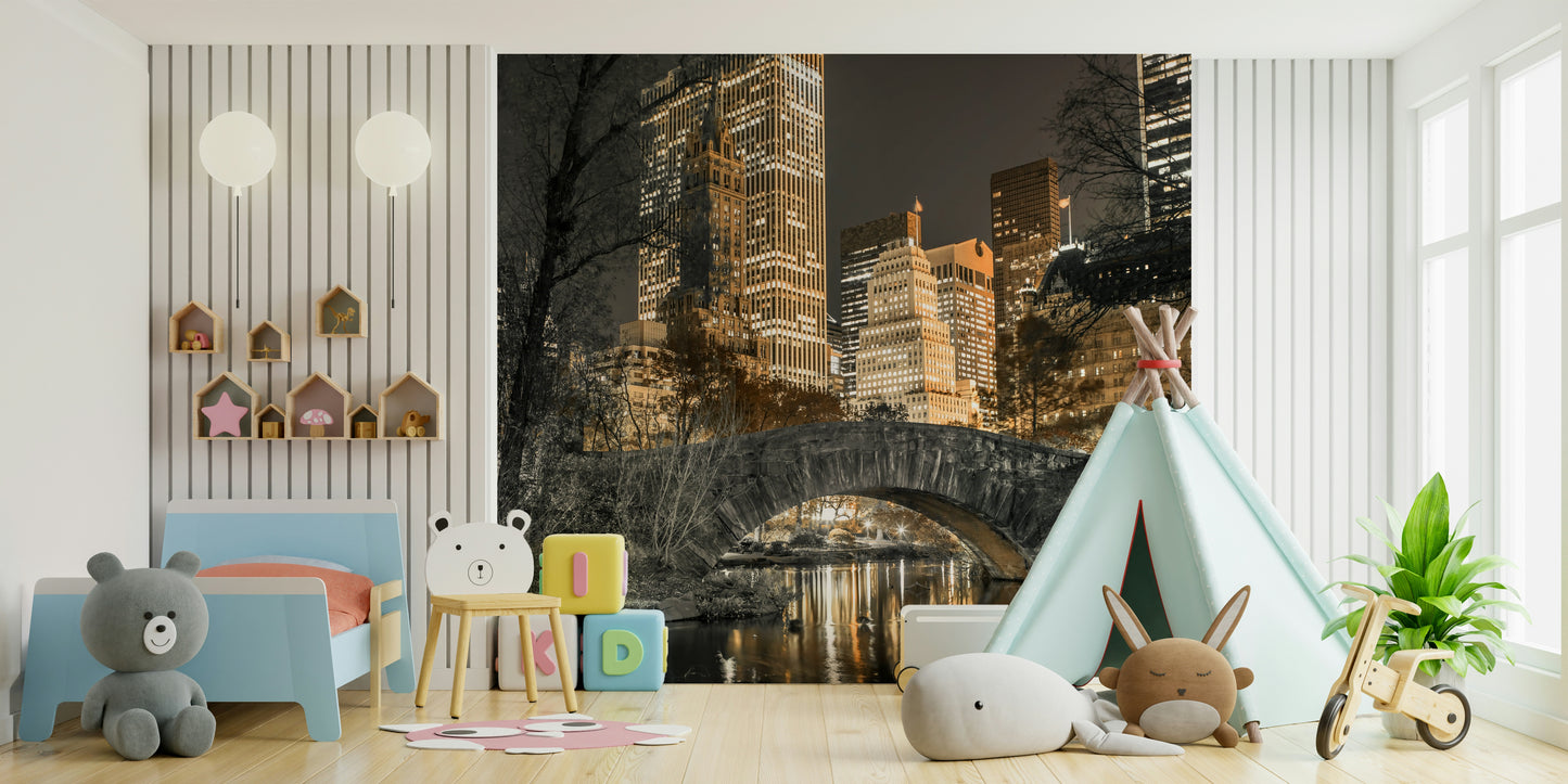 Peaceful Sunset Over Central Park Wall Mural