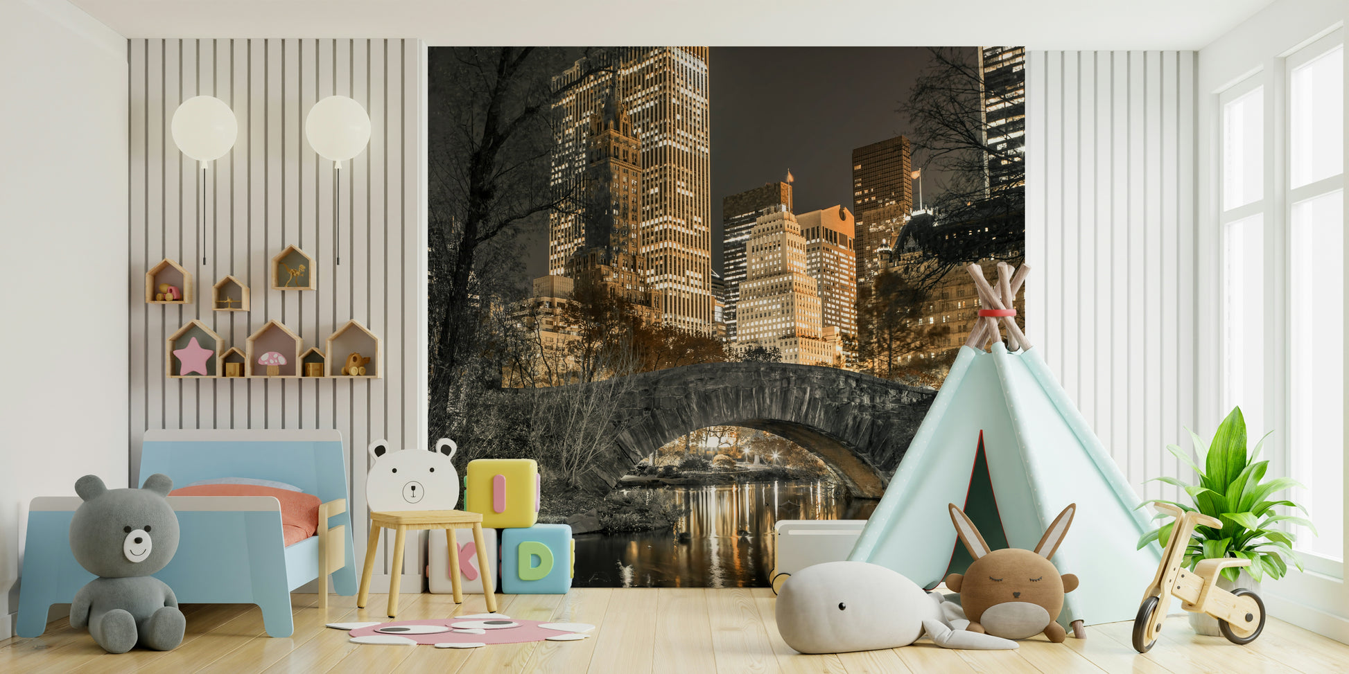 Peaceful Sunset Over Central Park Wall Mural