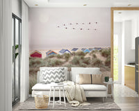 Relax with a beach-inspired Sandy Shore Mural.

