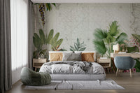 Botanical wall mural with vintage charm and floral appeal

