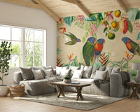 Adventure-packed tropical wall mural for cozy rooms.

