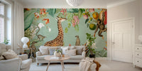 Bold vintage tropical mural for your home decor.

