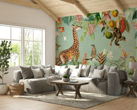 Transform your walls with a tropical vintage mural.

