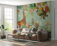 Lush tropical vintage wall mural for a serene space.

