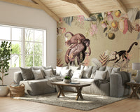 Classic botanical design for a vintage wall mural.

