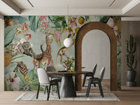 Safari-inspired tropical mural

