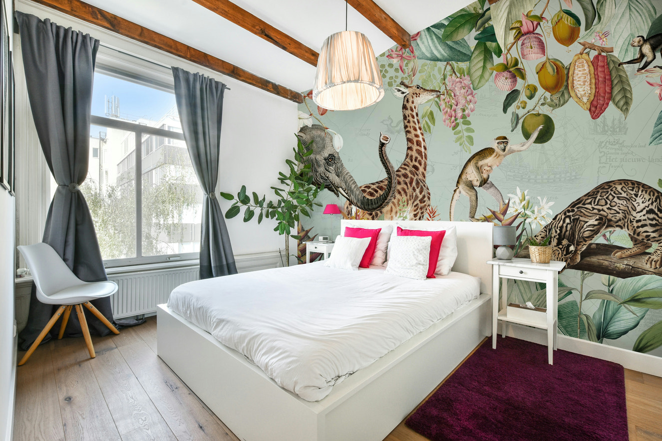 Tropical jungle vintage wall mural

