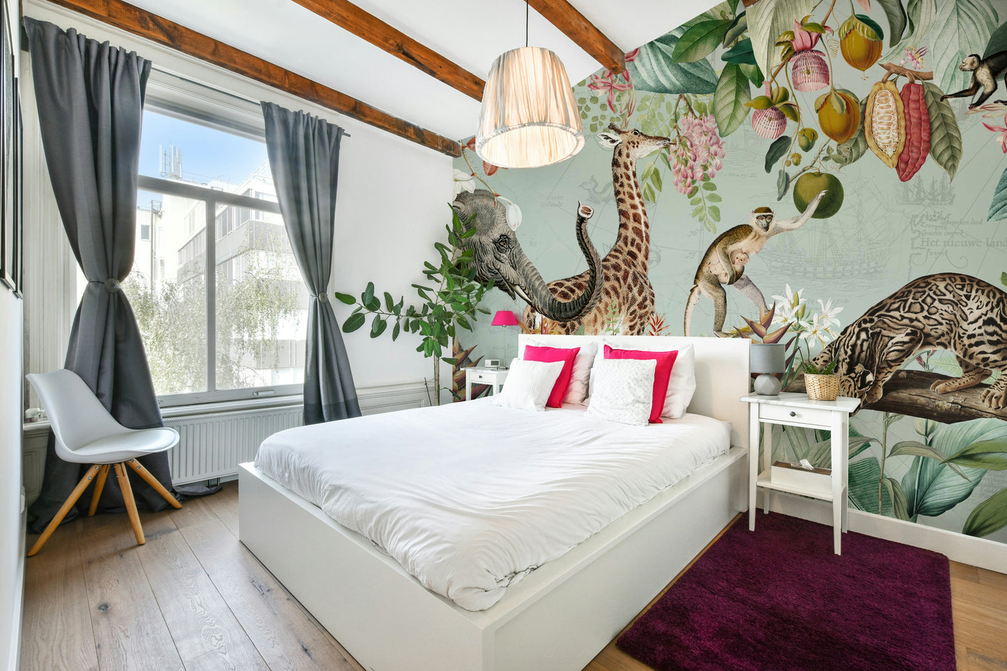 Tropical jungle vintage wall mural

