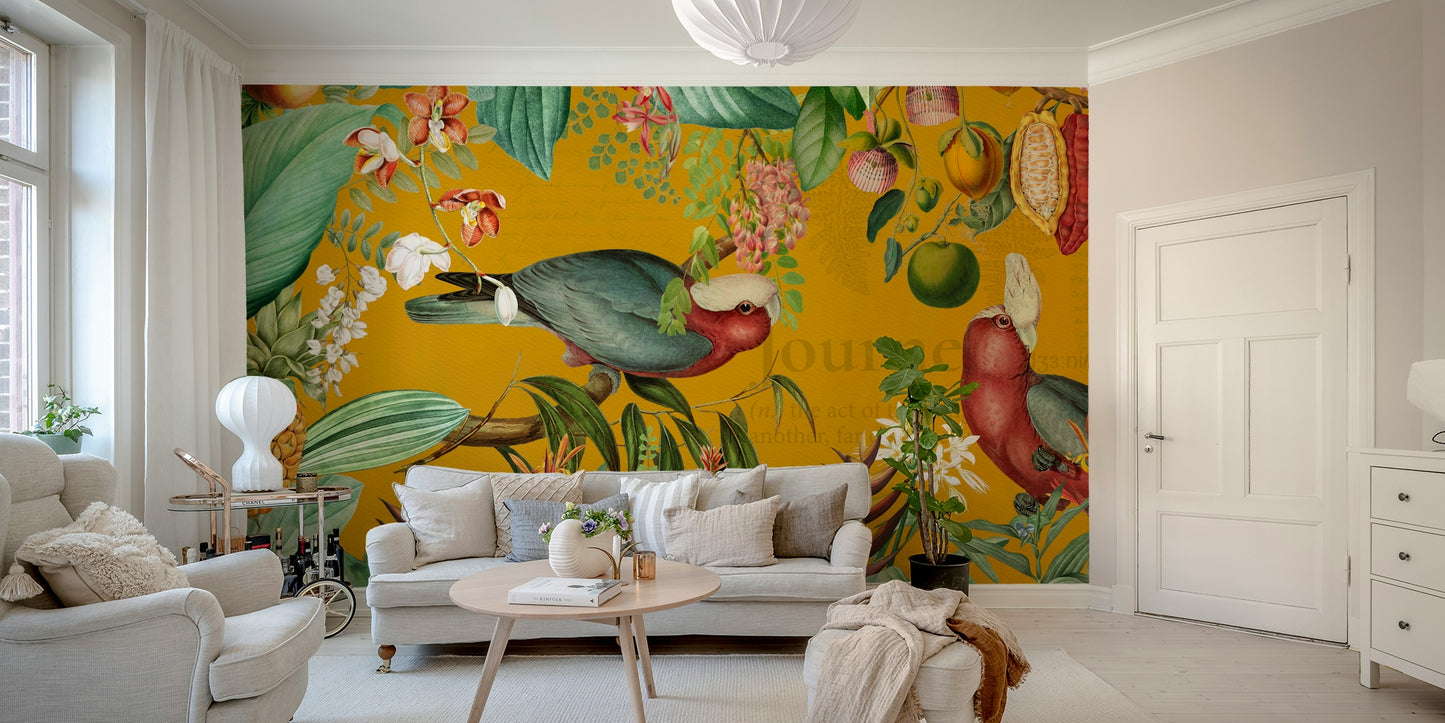 Exotic vintage jungle wall mural

