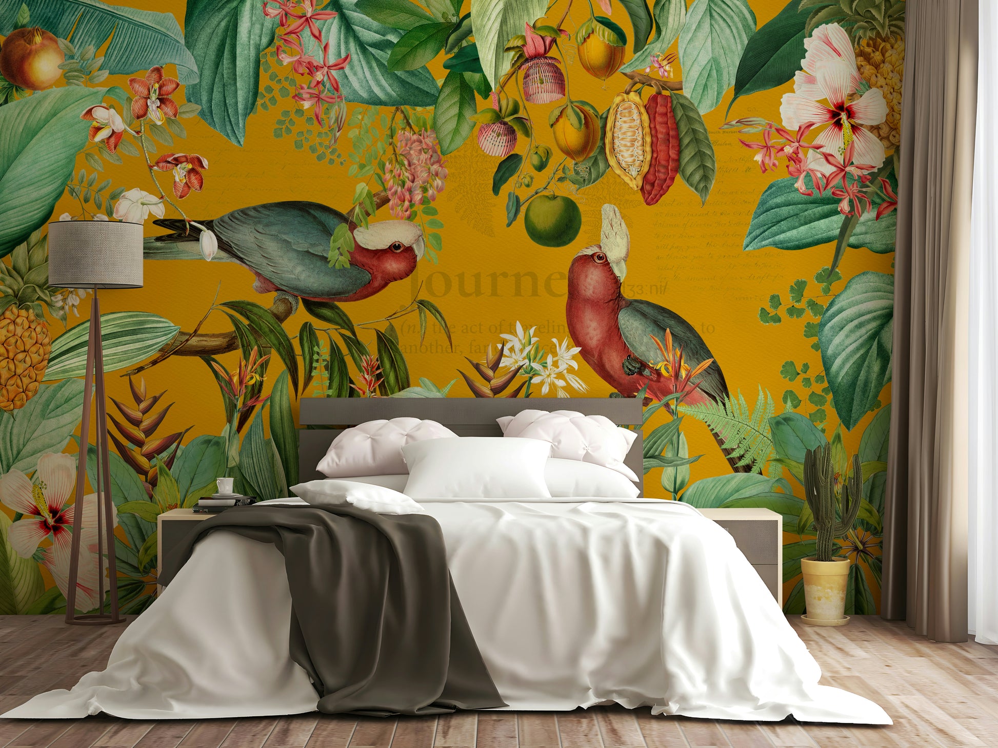 Retro tropical landscape wall art

