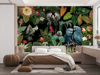 Tropical vintage paradise wall mural for home decor.

