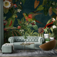 Vintage Tropical Garden Wall Mural for Living Room

