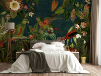 Secret Garden Mural with Lush Tropical Foliage

