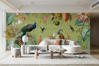 Vintage paradise botanical mural for wall transformation.

