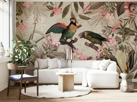 Explore vintage voyage in tropical jungle mural