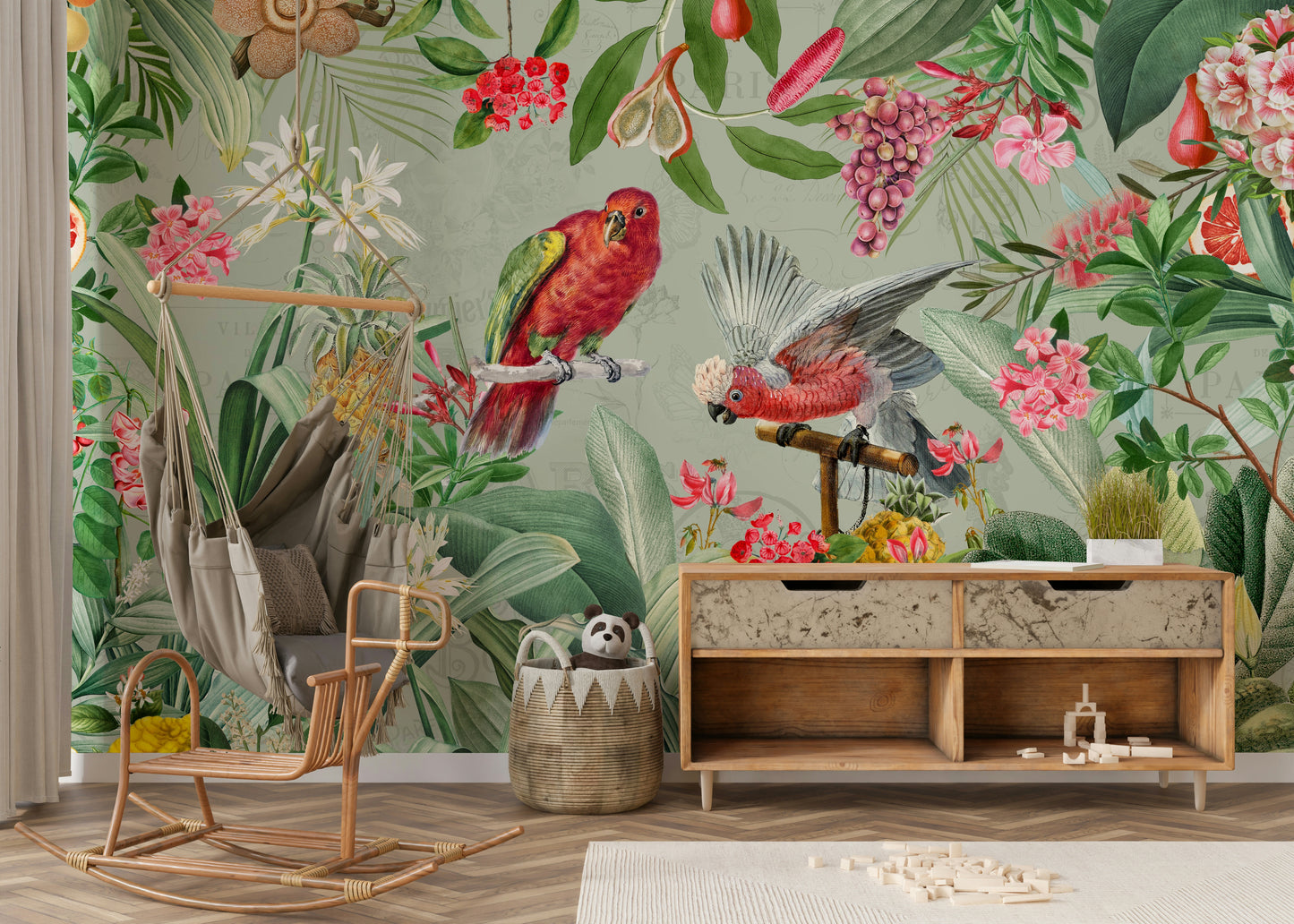 Charming vintage Garden mural for serene spaces