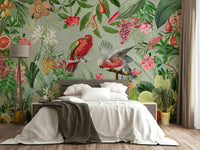 Luxurious Garden of Eden mural with vintage charm