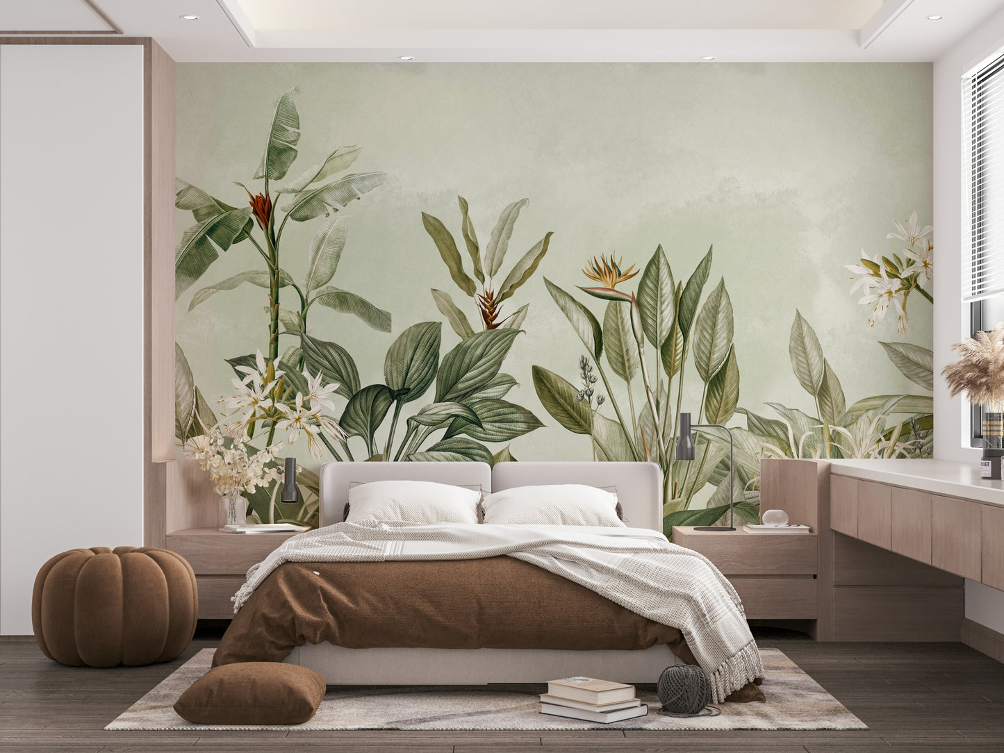 Botanical garden wall mural to bring nature indoors.

